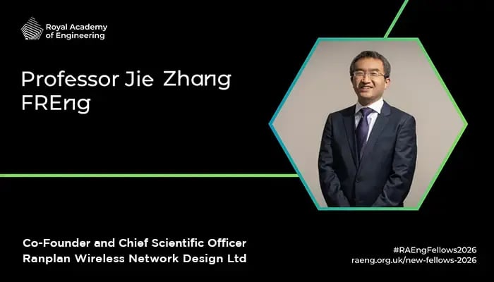 Professor Jie Zhang Elected Fellow of the Royal Academy of Engineering